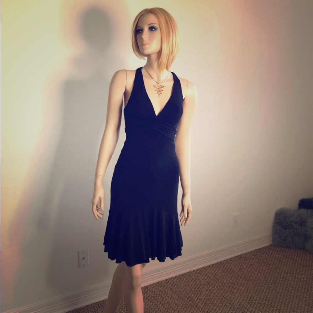 Bebe Black LBD Ladies Dress Halter XS
